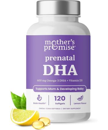 Prenatal DHA for Women 600mg + 400 IU Vitamin D3 | 120 Softgels | Supports Brain Health | Triglyceride Omega 3 Fish Oil DHA Prenatal Vitamins for Pregnancy & Nursing | 300mg per Capsule