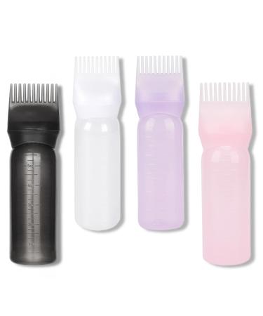 Tucireat Hair Oil Applicator Bottle 4 Pieces Oil Applicator Bottle For Hair Oil Applicator Scalp Oil Applicator Oil Bottle Hair Oil Applicator for Hair Root Comb Applicator Bottle