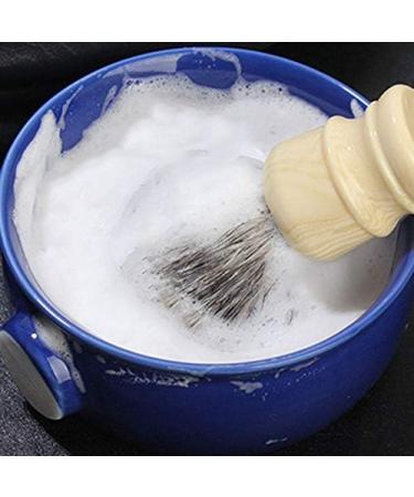 Uinfhyknd Ceramic Men's Shaving Mug Bowl - Dark Blue Threaded Bottom Wide Opening for Brush & Soap - Buy Online on GoSupps.com