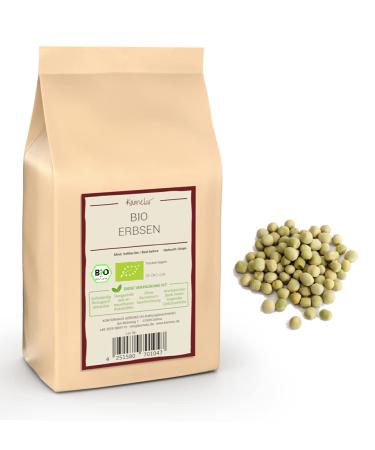 Camelur 1kg organic green peas dried - dried organic legumes without additives - dried peas organic in biodegradable packaging 1 kg