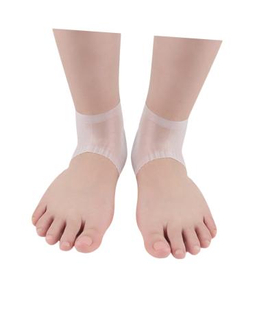 FRCOLOR 1pair Cushion Sleeves Protective Sleeve Pedicure Heel Crack Shoe Inserts White Men and Women Soft