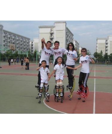 Skyrunner Kids Kangaroo Shoes Jumping Stilts | Fitness Exercise for Children (88-132lbs/40-60kg) - Red - Buy Online on GoSupps.com
