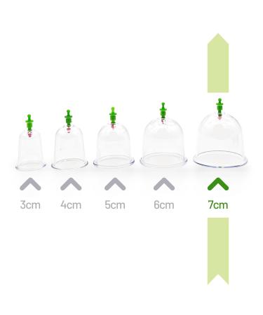 100x High-Quality Plastic Cupping Glasses - Green Hijama Cupping Cups (7cm) - Hacamat Kupas for Pain Relief & Wellness - Buy Online on GoSupps.com