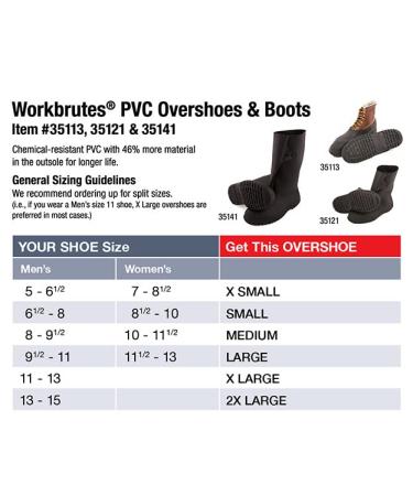 TINGLEY Rubber 35121 WorkBrutes PVC 10-Inch Overshoe Black - X-Large/11-13 W US - Buy Online on GoSupps.com