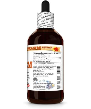 Neem (Azadirachta Indica) Liquid Extract Tincture Herbal Supplement Hawaii Pharm Made in USA 4 fl.oz 4 Fl Oz (Pack of 1) - Buy Online on GoSupps.com