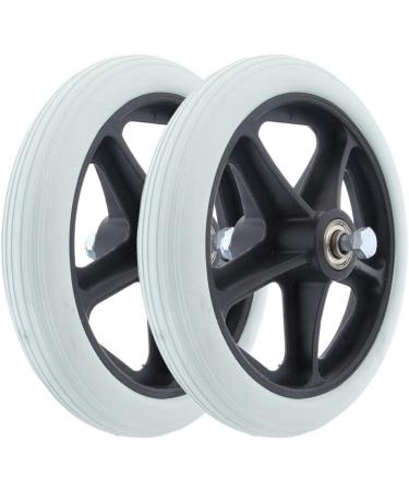 Castors 2 PCS Wheelchair Caster Wheel - Solid Tires Front Wheel for Wheelchairs - 7 Inch 5/16 Bearing - Anti-wear Non-Slip - Buy Online on GoSupps.com