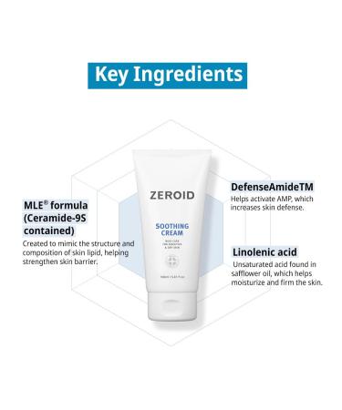 ZEROID Soothing Cream - Korean Dermocosmetic for Soothing & Calming Skin | 2.7 Fl Oz (80ml) - Buy Internationally - Buy Online on GoSupps.com