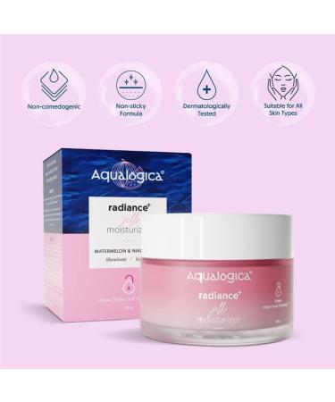Aqua Logic Radiance+ Niacinamide Night Gel with Watermelon - Lightweight Mousse for Oily Skin | 1.69 Fl Oz | Perfect for Men & Women - Shop Internationally - Buy Online on GoSupps.com