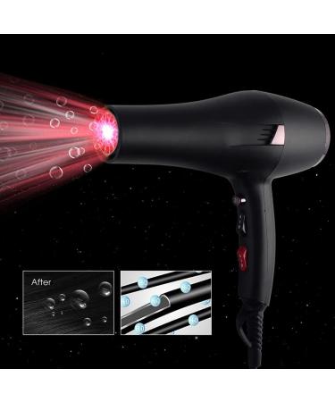 Professional Hair Dryer 2000W Ion Salon Fast Hair Dryer 3 Heat Levels 2 Speeds Travel Hair Dryer with Nozzle - Buy Online on GoSupps.com