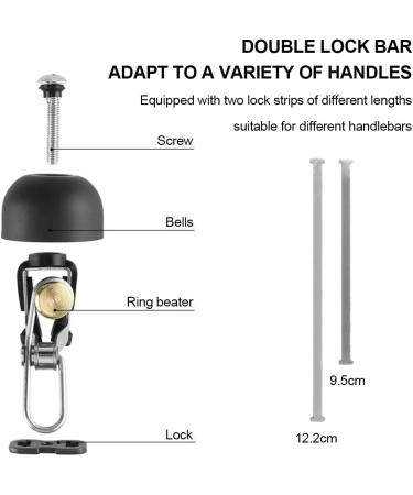 Stylish Adult Bicycle Horn: Brass & Aluminum Mini Bell for Road & Mountain Bikes - Black - Buy Online on GoSupps.com