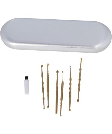 Ear Cleaning Kit Remover Handle Set Case Tool Shaped Stainless Spoon Ear Spoon Set Ear Pick Set Spoon Shaped Stainless Steel Adhesive Removers (Gold) - Buy Online on GoSupps.com