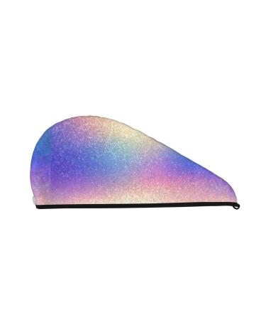 Bright Colorful Crystals Microfiber Hair Towel Soft Super Absorbent Hair Towel Wrap for Women Coral Velvet Quick Dry Hair Cap for Long Curly and Thick Hair