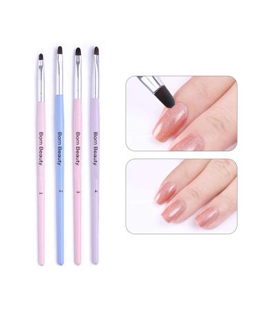 BornBeauty 4pcs Cuticle Nail Cleaning Brush Set - Manicure Nail Art Tool (4Colors) - Buy Online on GoSupps.com