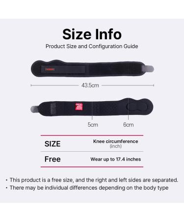 Wide & Soft Patella Strap Knee Brace - Fast Recovery & Muscle Fatigue Relief - Adjustable for All Exercises (Right - Buy Online on GoSupps.com