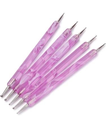 Froiny 5Pcs Nail Dotting Pen Set - 2-ended DIY Marbleizing Manicure & Nail Art Tools - Pink - Buy Online on GoSupps.com