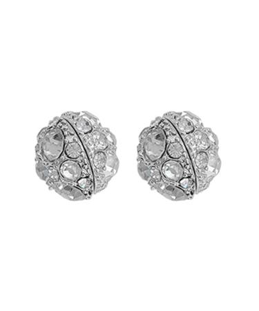 Feyley earrings not piercing magnetic earrings round pickled zircon clip-on earrings fashionable earrings for women and girls silver