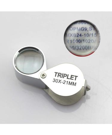 30x21mm Triplet Loupe Jeweller Magnifying Glass Magnifier with Metal Construction and Optical Glass Silver Superior Quality and Creative - Buy Online on GoSupps.com