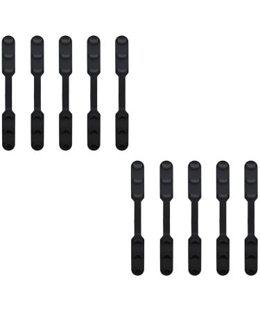Healeved 12 pieces Silicone earrings adjustable head hanger Expansion ears hook mouth protection rope elastic band buckle mask rope buckle hook to earmith 1 piece (1 Pack) black 5stkx2stk
