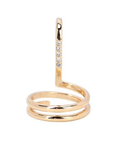 Decorative Nail Ring Fashion Fingertip Jewelry Nail Art Ring Ladies Wearing Nail Accessories (3050 gold)