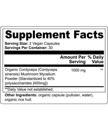 Daily Shroom by Boho Eco Boutique | Premium Cordyceps Mushroom Capsules |Natural Energy Stamina & Immune Support Vegan Non-GMO Adaptogenic Supplement for Performance & Endurance 60 Count - Buy Online on GoSupps.com