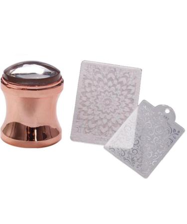 Nail Art Stamper Template Rose Gold Silicone Stamp Soft Real Staupe For French Smile Line Tools Nail Art Stamping Stamping for Manicure