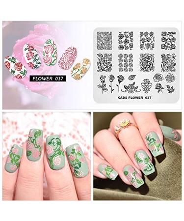 Nail Art Stamp Plate - Floral Rose Multi-Pattern for DIY Nail Decoration | FL037 - Buy Online on GoSupps.com