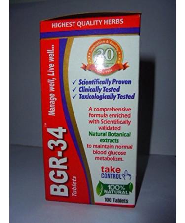 BGR-34 Tablets - 2 Packs | 100% Natural Herbal Blood Glucose Metaboliser by C.S.I.R - Buy Online on GoSupps.com