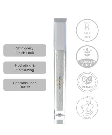 Glitter Lip Gloss Silver White | High Shine Moisturizing Gloss with Shea Butter - Vegan & Gluten-Free - Buy Online on GoSupps.com