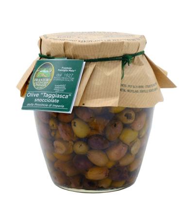 Pitted Ligurian Taggiasca olives in extra virgin olive oil 480 gr