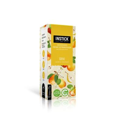 Intick |Sugar -free instant drink - pear |1 pack for 12 x 1.5 l |Vegan low in calories with vitamin C flavored instant beverage powder for water