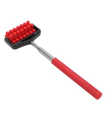 Telescopic back massage device adjustable massage roller men women manual massage devices for massage and relaxation relieves muscle fatigue and pain 22cm-59cm (red)
