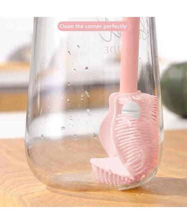 Baby Bottle Brushes Set - Extendable Long Handle, 3 Pieces Pink - Cleaning Silicon Teat, Milk, Water Bottles - Cleaner - Buy Online on GoSupps.com