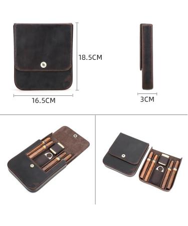 LYGA Real Leather Portable Cigar Humidor Men's Business Cigar Bag Portable Multi-Functional Cigar Bag 4 Cigar Storage Bag. - Buy Online on GoSupps.com