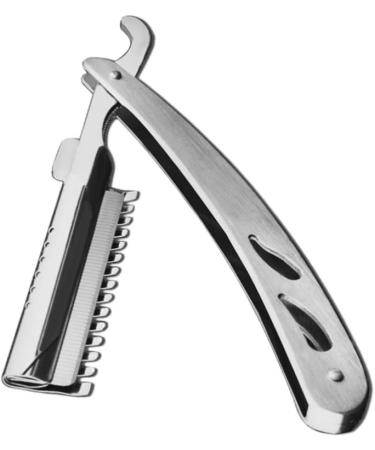 Minkissy Man Folding Razor - Vintage Straight Edge Razor with Interchangeable Blades for Eyebrow Shaping & Hair Clipping - Rustproof Steel - Buy Online on GoSupps.com