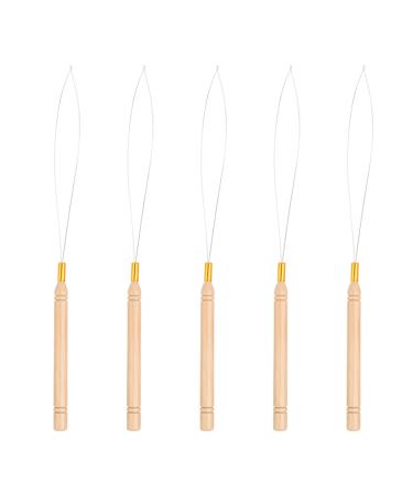 Vlasy 5PCS Hair Extension Loop Needle Threader Pulling Hook Tools Micro Loop Nano Beads Device Hair Extension Threader for Hair or Feather Extensions - Buy Online on GoSupps.com