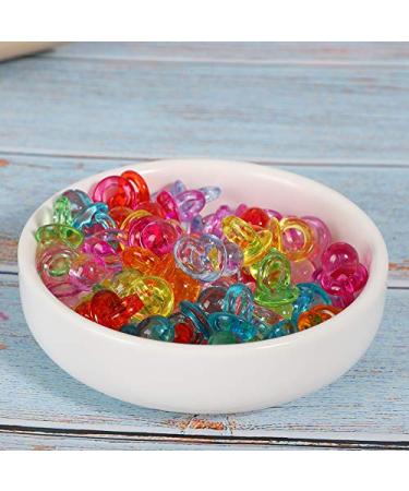 100PC Mini Pacifier Set - Colorful Acrylic Baby Pacifiers for Baptism Birthday & Baby Shower Decoration - Mixed Transparent Colors - Buy Online on GoSupps.com