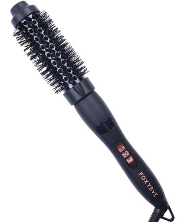 FoxyBae Heated Ceramic Tourmaline Curling Round Brush - 1.25" Hair Straightener & Curler for Loose Curls & Volume - Multi-Styler Thermal Brush in Rose Gold - Buy Online on GoSupps.com