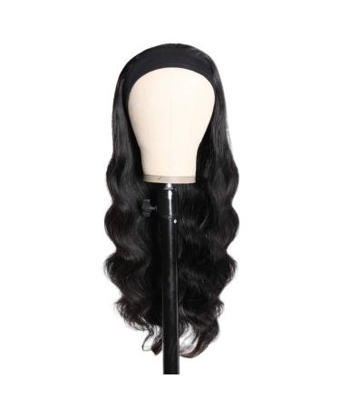 Dan & Dre Curly Wave Headband Wig for Women | Adjustable Fashionable Scarf Wig | High Temperature Fiber Afro Long Black Wig - Buy Online on GoSupps.com