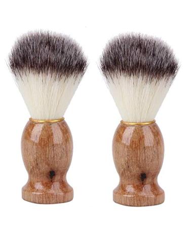 Plumflex 2Pcs Hair Men's Shaving Brush Men Facial Beard Cleaning Device Shaving Tool Brush with Wooden Handle for Men