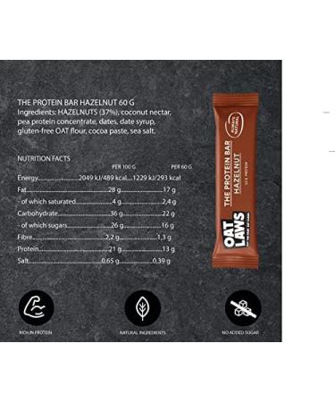 Oatlaws Hazelnut Protein Bar 12-Pack | Gluten-Free 14g Protein No Added Sugar Nutrient-Rich Energy Snack - Buy Online on GoSupps.com