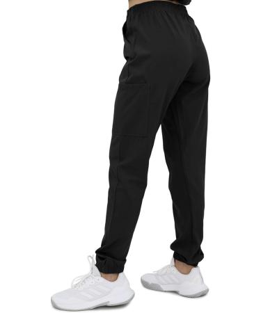 Green Town Women's Medical Scrub Top and Jogger Pant Set - Slim Fit 4-Flex Stretch Uniform in Black (Medium) - Buy Online on GoSupps.com