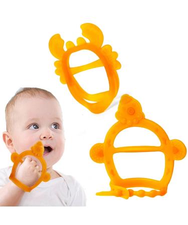 Baby Teething Toys for 0-6 6-12 Months Infants Baby Chew Toys for Sucking Needs Hand Pacifier for Breast Feeding Babies Car Seat Toy for New Born Baby Shower Gifts 2 Packs