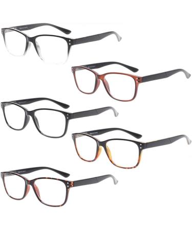 Buy JOSCHOO 5-Pack Reading Glasses - Trendy Spring Hinge Readers for Men & Women - Quality Black Design - 3.5x Magnification - International Shipping Available - Buy Online on GoSupps.com
