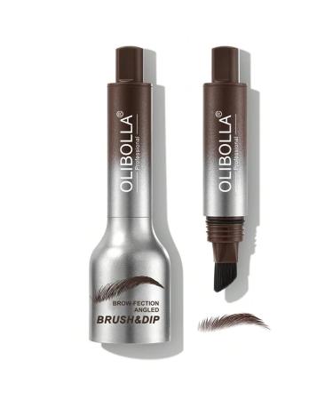 Upgraded Microblading Eyebrow Pen Brow-Fection Angled Brush & Dip Liquid Eyebrow Brush Waterproof Brow Pen Eyebrow Tint Eyebrow Contouring Pen Realistic hair-like strokes (04 Dark Brown)