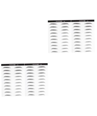Angoily Black Eyebrows 4 Sheets Pairs Black Stickers Eyebrow Makeup Tools Simulation Eyebrow Disposable Eyebrow Stickers 6d