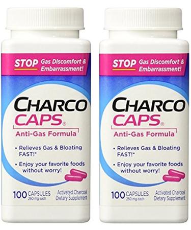 CharcoCaps Anti-Gas Formula Capsules, 100 Count (Pack of 2)