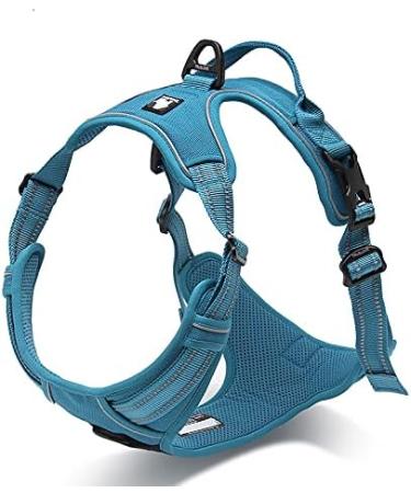 WINHYEPET True Love Dog Harness No-Pull Reflective Pet Harness - Adjustable Padded Vest for Small, Medium, Large Dogs - Easy Control Handle - Blue (Size S) - Buy Online on GoSupps.com