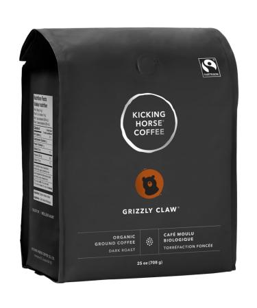 Kicking Horse Coffee - Grizzly Claw Blend Ground 100% Arabica Coffee | Dark Roast | All Organic & Fairtrade | 708 g Pack of 6