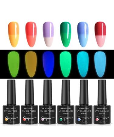 8PCS/6PCS Gel Nail Polish Set Holographic Gel 7ml Colorful Super Laser Shiny Varnish Semi Permanent UV Nails Art Lacquers - (Color: SE-Set042-Box)