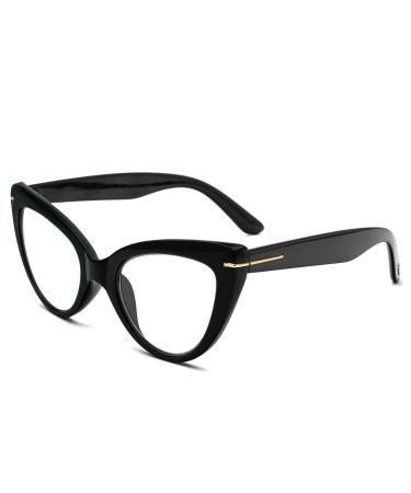 Kokobin Great Cat Eye Reading Glasses Women's Anti-High Light Glows Fashion and Comfortable Cat eye computer reader (black +1.5) Black 1.5 Dioptries